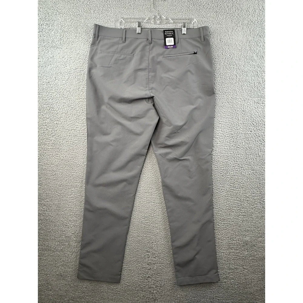 Banana Republic Pants Mens 40x34 Gray Flat Front Pant Slim Fit Wicking NWT
